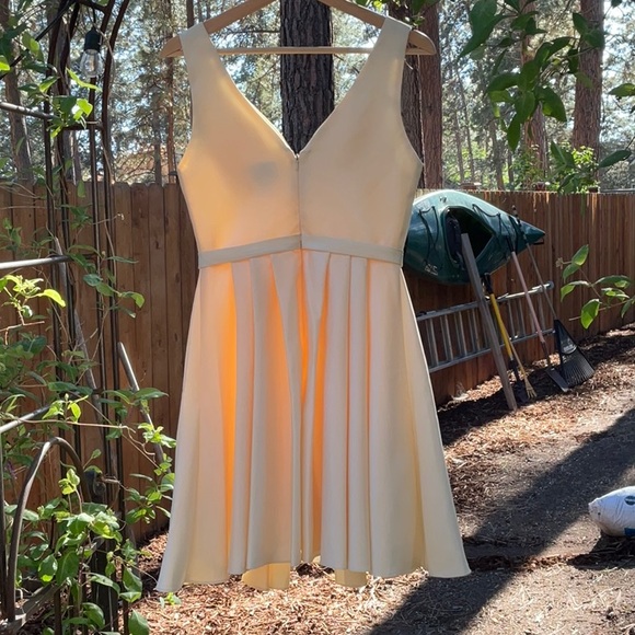 Pale vanilla formal dress, never worn only tried on. Canceled plans - Picture 3 of 7